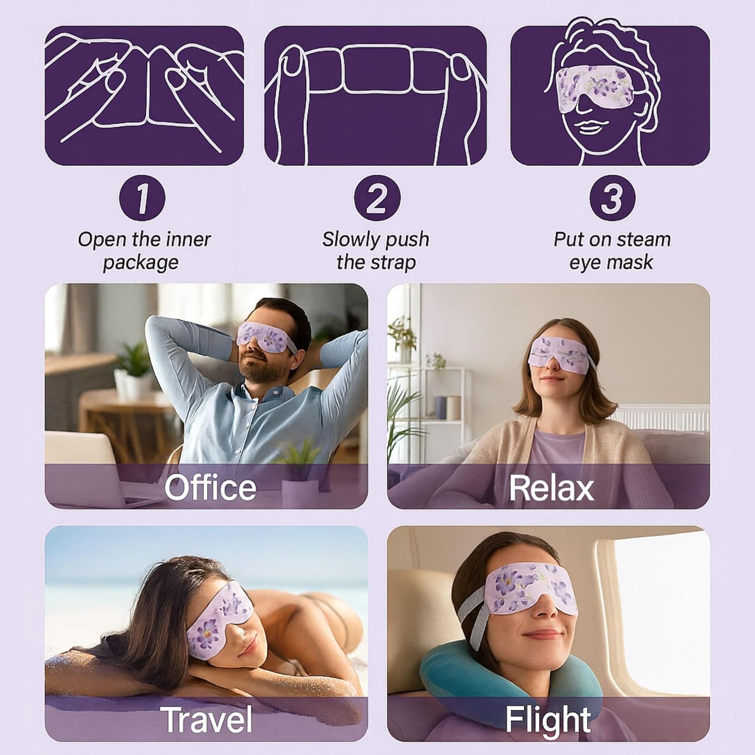 How to use the Arvynn Steam Eye Mask